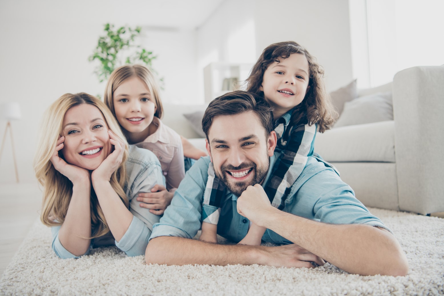 Family lying floor